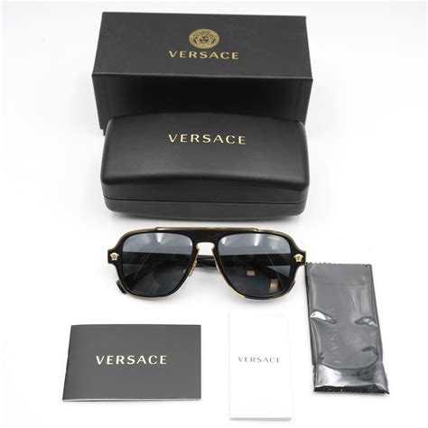 lentes versace ve2199|Versace Man Sunglasses Black Frame, Dark Grey Lenses, 56MM.